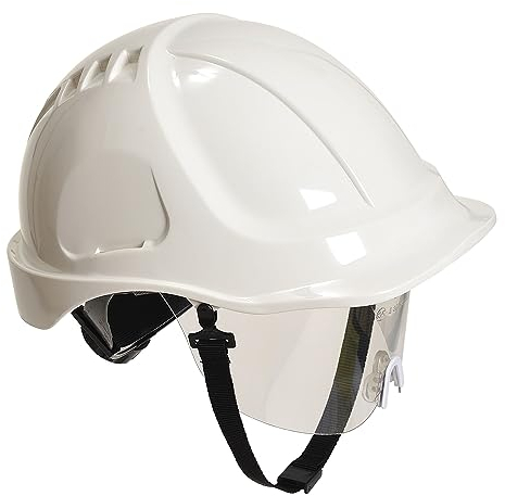 Portwest PW54 Casco di Sicurezza con Visiera Endurance Plus Bianco