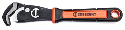 Crescent CPW12 Self-Adjusting Pipe Wrench with Dual Material Grip for Added Comfort and Durability, Red/Black