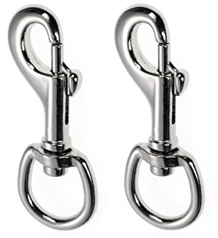 Ganzoo Karabiner-Haken mit Drehgelenk für Hunde-Leine im 2er Set, legierter Stahl, Karabiner 68mm Länge, auch für Paracord 550 Hunde-Halsband, Karabiner mit Drehkopf für Gurtband