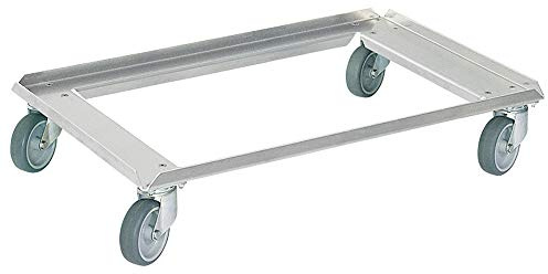 BRB Logistikroller, Edelstahl, rostfrei, offene Deckfläche, für Eurobehälter 800x600 mm, Tragkraft 250 kg