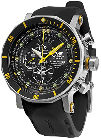 Vostok Europe Herren-Alarm-Chronograph Lunokhod 2 YM86-620A505-YLW