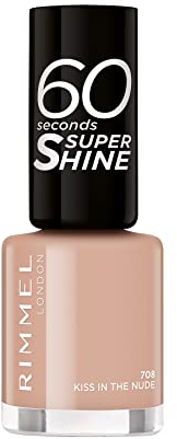 RIMMEL 60 Seconds Super Shine Smalto, Smalto asciugatura rapida, Colore vibrante, A lunga tenuta, 8 m, Block 708