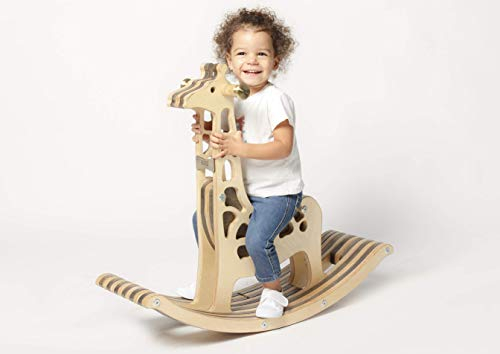 Sweety Toys 11162 Schaukelpferd Holz Schaukeltier Giraffe Gisela Hellbraun- hochwertiges Designer Schaukelpferd