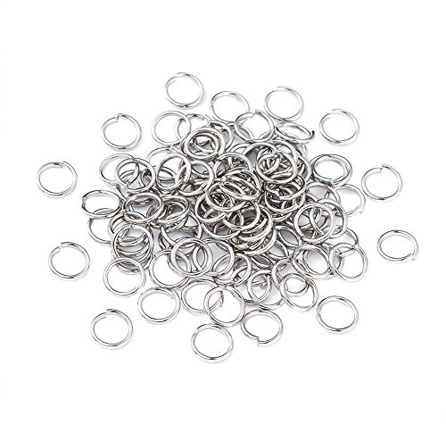 Craftdady 2000 Stück rostfreie offene Springringe, 6 mm rund, 1 mm dick, kleine Springringe für Schmuckherstellung