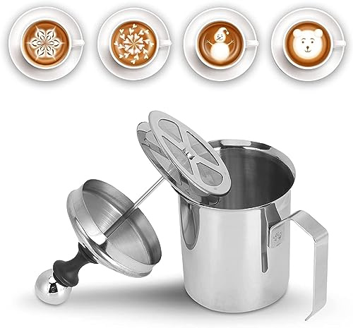 Milk Frother, Manual Frother 27oz/800ml Milk Frothing Pitchers Stainless Steel Coffee Milk Foamer Milk Creamer Frother Latte Cappuccino Foam Pitcher Manual Milk Creamer With Handle