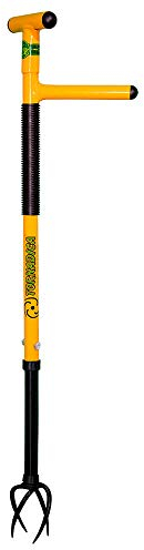 TORNADICA Gartenkralle T-Griff Unkrautentferner Vertikutierer Kultivator Wurzelentferner mit Stiel Bodenlockerer Gartenfräse Hand Umgraben Gerät Unkrautkralle Gardenclaw Höhenverstellbar