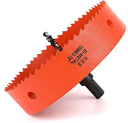 Dribotway Bi-Metall Lochsäge 5-8/9'' 150mm,M42 HSS Schneller Lochschneider,mit 1 Schaft und 1 Bohrer,Für Trockenbaumaterialien, Holz, Kunststoffe und Metalle, Schnitttiefe