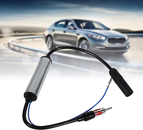 Antena de coche FM, amplificador de antena de coche estéreo FM AM amplificador de señal de radio Enchufe Cable de extensión en línea para estéreo de coche para audio HD Radio Unidad principal Reproduc