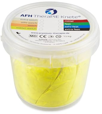 AFH TheraPIE Knete® 1,5 kg | Therapie Knetmasse | Stärke/Widerstand: mittel-weich (gelb)