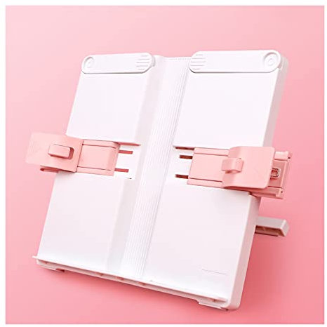 Leseständer Verstellbarer Buchständer, Lesehalter Slant Board für Rezept Kochbuch Lehrbuch Tablet Telefon Music Display Stand, 8.3 x 7,7 Zoll Bücherregal (Color : Pink)