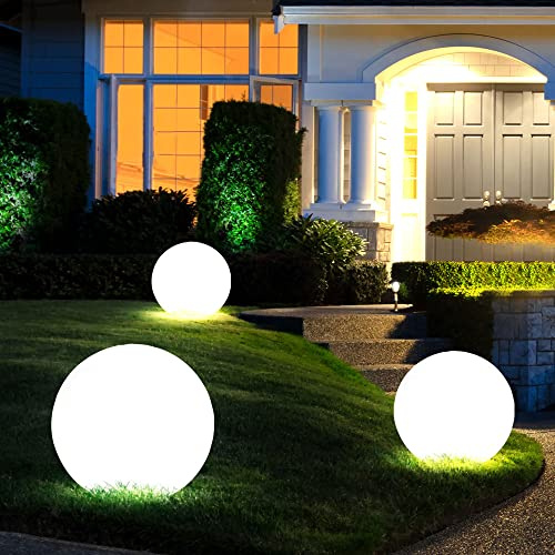 Solarleuchte Kugel Garten Kugelleuchte Solar LED Gartendeko Solarkugel für Außen 15 cm, mit Erdspieß, Leuchtdauer ca. 6-8 Stunden, H 42,5 cm, 3er Set