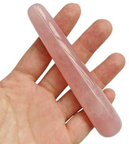 Manekieko Natürliche Rosenquarz Schaben Gesichts Massage Werkzeuge, Kristall Jade Gua Sha Handgemacht SPA Massagestab Für Akupunktur Therapie Stock Punkt Behandlung