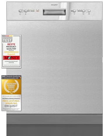 Exquisit Geschirrspüler EGSP6112-EF-030E Inox - Spülmaschine 60 cm