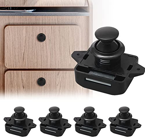 Opaltool 5PC Push Button Drawer Lock,15-18mm Keyless Push Button Door Lock for RV Boat Yacht Campervan Cupboard Door Cabinet