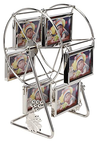 Jenngaoo Cornice Girevole con Ruota Panoramica, Cornice Girevole in Metallo con Ruota Panoramica Cornice per Foto di Famiglia Personalizzata per Foto 2x3