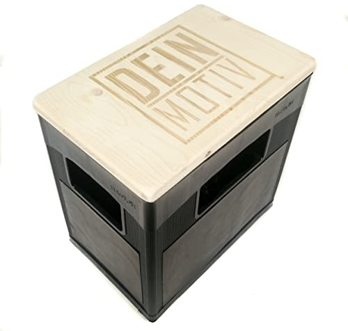 bierkasten-sitz Outdoor Hocker, Sitzauflage aus Holz für Getränkekisten mit individuellem Motiv gelasert passend für 11-er Kasten (20 x 30 cm)