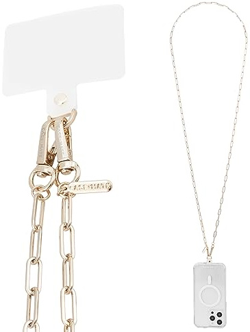 CASE-MATE Crossbody Phone Lanyard/Chain [Works with All Phones] Hands-Free Cell Phone Strap - Phone Charm - Neck Chain Holder for iPhone 14 Pro Max/ 13 Pro Max/ 12 Pro Max/ 11/ S23 - Gold | Works with All Phones - Gold Cell Phone Charm - Neck Chain Holder for iPhone 17 Pro Max/16 Pro Max/15/14/13/12/S26 Ultra/S25