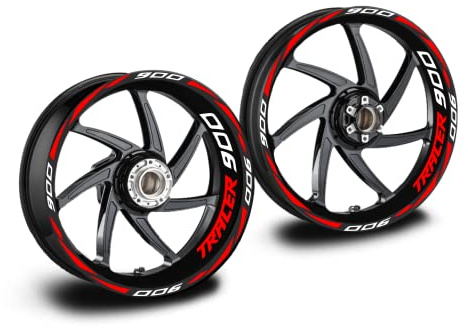 Kit adesivi cerchi moto tracer 900 varie colorazioni 17 pollici (rosso)