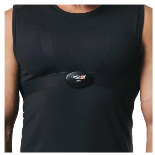 Myzone MZ-3 Performance Gym Shirt for Men, Black (XL) | Designed for MZ-3 Monitor, Seamless Sensors, Built-In Belt, Versatile for All Sports
