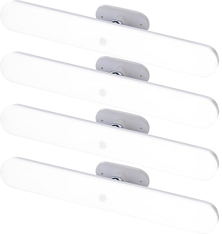 Lunartec LED-Leiste Küche: 4er-Set schwenkbare Akku-LED-Lichtleisten, PIR, 120 lm, tageslichtweiß (Schrankleuchte USB, Möbelleuchte, Möbel)