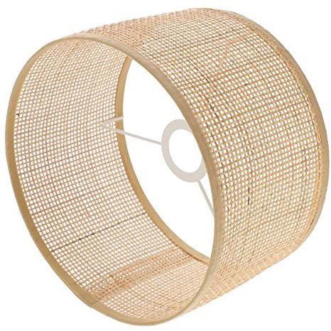 Veemoon Pantalla Tejida De Ratán Granja De La Lámpara Tejido Lámpara Tejido De Sombra Pantalla De Lámpara De Mesa Tejida Pantalla De Lámpara De Pie De Ratán E27 Piso Rota Tejer