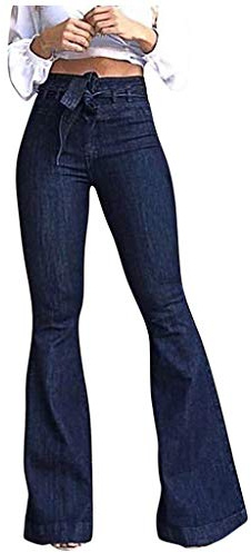 GKZA Jeans a campana da donna a vita alta, svasati, jeans bootcut jeans con gamba larga e cintura jeans elasticizzati, 01-blue Jeans Flare, M