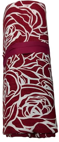 SalGiu Telo Arredo Copritutto Fantasia Floreale Rosa Stilizzata Gran Foulard Multiuso in Cotone Matrimoniale 240x260 cm (Bordeaux)