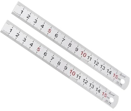 Kozelo 2Pcs Règles en Acier Inoxydable - [15 cm/6 Pouces x 3/4 Pouce] Outils de Mesure Métalliques à Double Lecture pour Une Utilisation en Conception Architecturale