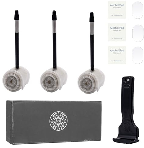 VincuriSelect Schläuchen Set mit 3 ultraleichten TPU-Schläuchen für Rennrad, comletible mit 700x18c-32c Reifen, Presta 85 mm + Reifenhebel & Reparatur-Set