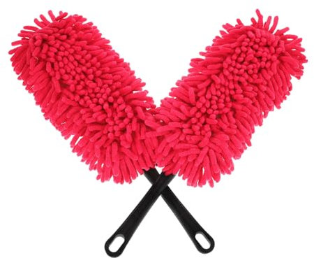 GARVALON 2stücke Auto Staubwedel Für Innenraum Handheld Reinigungswerkzeug Aus Chenille Waschbarer Staubreiniger Mit Bürste Für Armaturenbrett Und Auto-innenreinigung