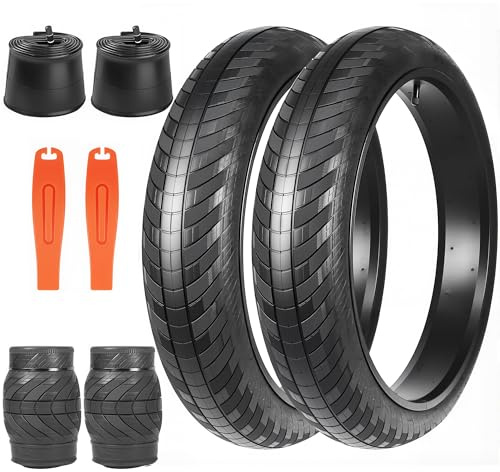 ZUKKA 2er-Pack Fat Bike Tires,E-Bike Reifen 24 Zoll 24x3.0 Fat Reifen Mantel 76-507 Plus 2er-Pack 24 Zoll Schlauch 24x3.0 für E-Bike Mountainbike Heavy Duty Snow Bike