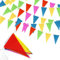 SULOLI 150pcs Multicolor Fanions Imperméable-80M Guirlande Fanions Drapeaux Triangle pour Anniversaire Mariage Intérieur Extérieur Jardin Fête Décoration