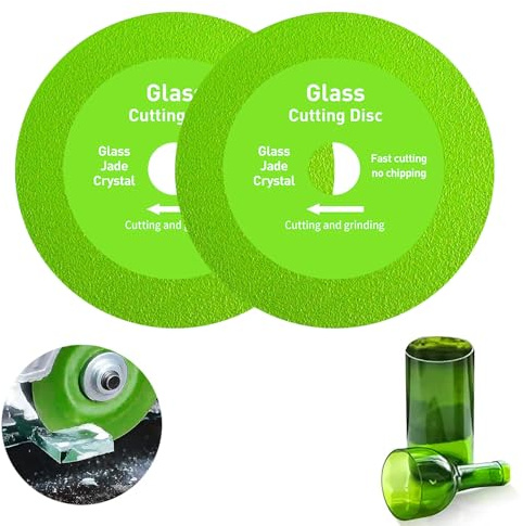 OneNine 2 PCS Glass Cutting Disc, 115 x 22.23 mm, Professional Diamond Disc, Quick Precise Cutting Saw Blades for Tiles, Glass, Granite and Porcelain for Angle Grinder