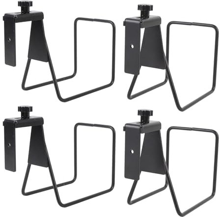 Fockety Soporte de Metal para Manguera de Jardín, 4 Juegos de Colgador de Manguera de Montaje en Pared, Tamaño Ajustable, Aleación de Acero, Soporte para Manguera de Agua Resistente,