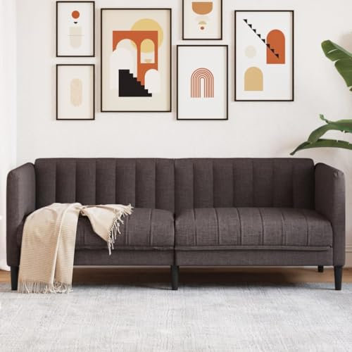 Xichuzi Sofa 2-Sitzer Dunkelbraun Stoff, Loungesofa, Sofas & Couches, Relaxsofa, Couch für Wohnzimmer, 372607