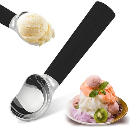 Electric Heated Ice Cream Scoop - Rechargeable Icecream Scoop with LED Display, IP67 Waterproof, Professional lce Cream Scoop for Hard lce Cream by Huyho (Black)