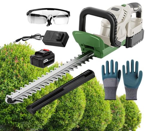 Taille-haie électrique manuel, taille-haie sans fil 2600 mAh, taille-haie sans fil, tête réglable à 180° et double tranchant, capacité de trou