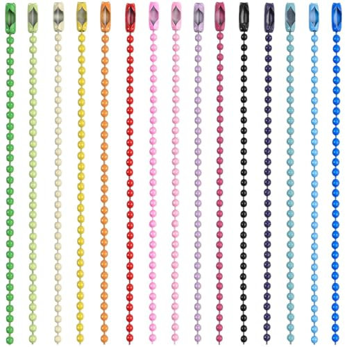 BLMHTWO 150 catene a sfere in acciaio inox con chiusura a sfera da 2 mm, con chiusura per chiavi, ciondoli, gioielli