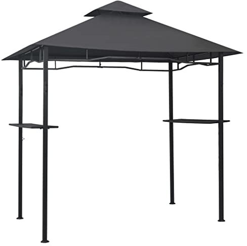Tonnelle en acier pour barbecue et jardin, 240 x 150 x 255 cm, anthracite, résistante aux intempéries et durable, idéale pour les fêtes en plein air et les fêtes de famille