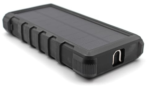 Wolf Outdoors SPB-24 Solar Power Bank (H180 x W89 x D30mm) – 24000mAh Wireless Charging for Phones, Tablets & Torches – QC 3.0, USB & Type-C Outputs – LED Flashlight & Tech Case – Ideal for Camping