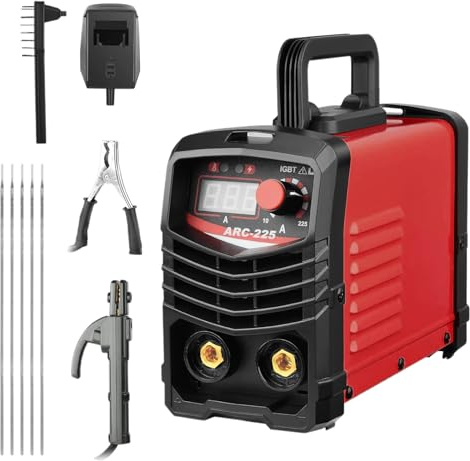 Soudureuse à Arc Portable et Efficace ARC-225, Machine à Souder Inverter IGBT 220V avec Affichage Numérique et Ensemble d'Accessoires Complets