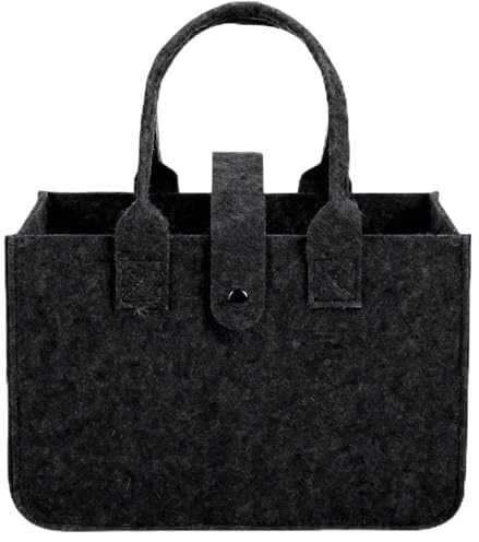 QiXinGYL Filztasche 10.8L, Filztaschen Shopper, Einkaufstasche, Faltbar Tragetasche Filzbeutel, Filz Einkaufskorb, Spielzeugtasche für Einkaufen Ausgehen Aufbewahrung Kleiderkorb(30 x 20 x 18 cm)