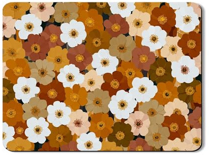 Floral Dish Drying Mats For Kitchen Counter, Autumn Colorful Absorbent Rubber Dish Drainer Mat, Vintage PU Leather Drying Pad For Coffee Bar Protector 18x24 Inch
