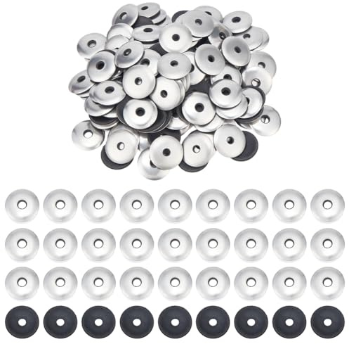 BENECREAT 140 unidades de arandelas de sellado compuesto, 25 x 4 mm, acero inoxidable, arandelas de goma EPDM para techos de metal, revestimiento, tornillos de techo