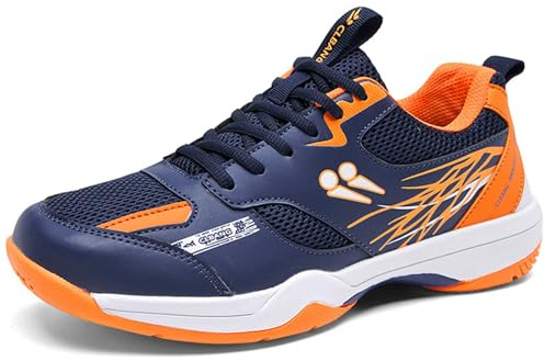PENXZT Badmintonskor Herr Dam Tennis Squashskor Inomhus Allcourt Sneakers Icke-märkande Halkfria,B,38 EU