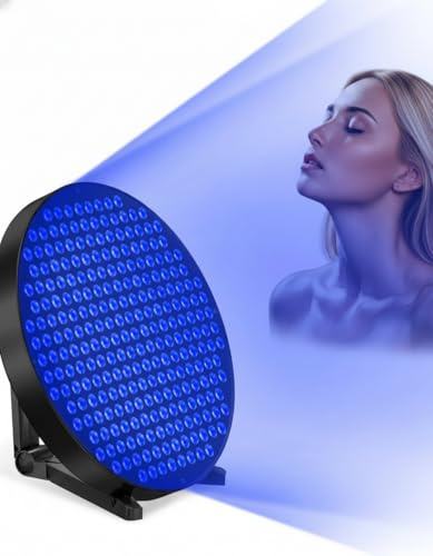 Jitesy 50 W solarium för hemmet med 250 st 460 nm, ansiktssolarium, vikbart justerbart stativ och upphängbara krokar, ansiktsbrunare, solarium för hem, för kropp och ansikte, svart