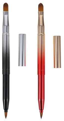 SEWACC Lot de 2 Pinceaux à Lèvres à Double Embout Rétractables Accessoires Maquillage Portables pour Lèvres et Anti-Imperfections Applicateurs Précis et Correcteur Couleur Aléatoire