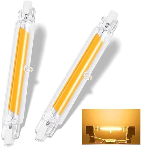 ACAATVE R7s Led 78mm Dimmbar 10W Warmweiß 3000K 1000LM,R7s Led Leuchtmittel Ersatz J78 100W Halogenstab, 360° Abstrahlwinkel, Kein Flackern, R7s Led Lampe für Deckenfluter Stehlampe, 2 Stück
