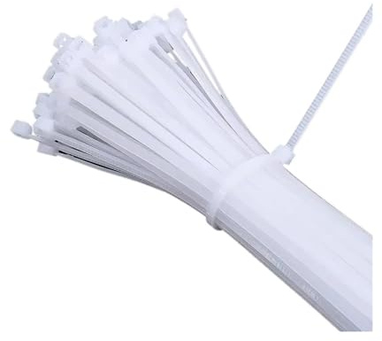 500/1000 Uds. Lazo de nailon plástico con bloqueo automático, envolturas cremallera blancas, juego cables correa, anillo sujeción, envoltura alambre(2.5x250 (500pcs))
