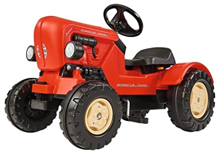 BIG Porsche Diesel Junior - Kindertraktor für Kinder (3-5 Jahre) - Unisex - 46 cm B, 54 cm H, 88 cm Tiefe